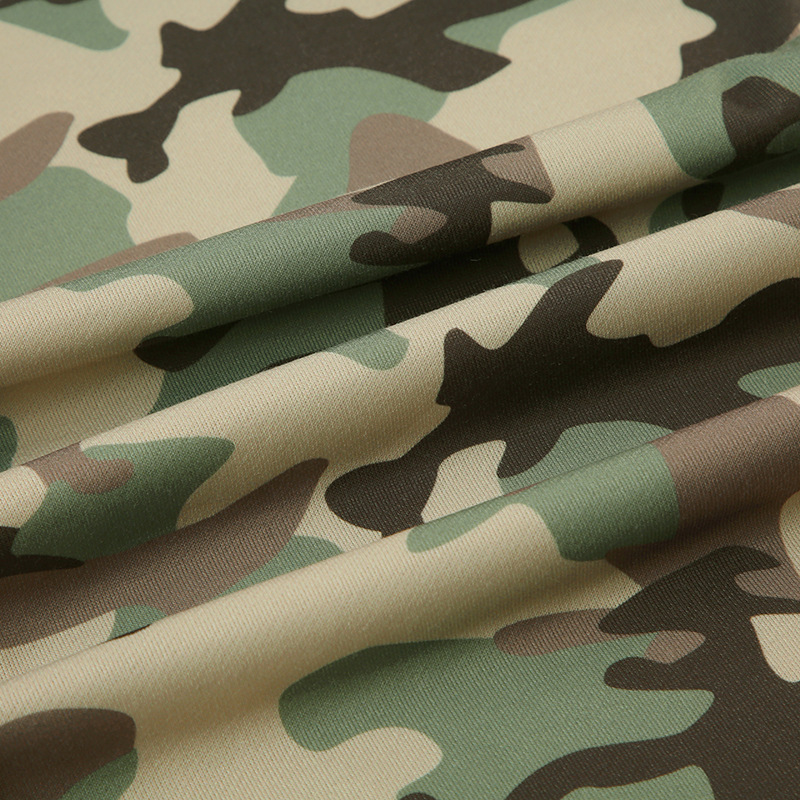 Casual Contrast Color Cinched Hoodie Long Sleeve Sweatshirt Sweatpants Two Piece Camouflage Cardigan Coat Trousers Sets