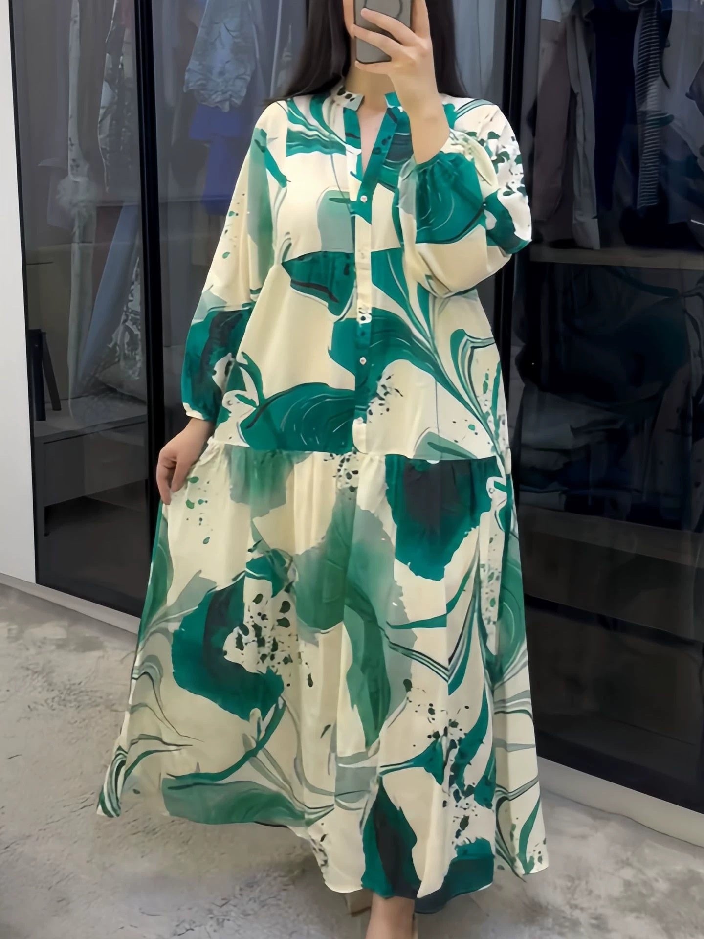 Simple Solid Color Patchwork Dress
