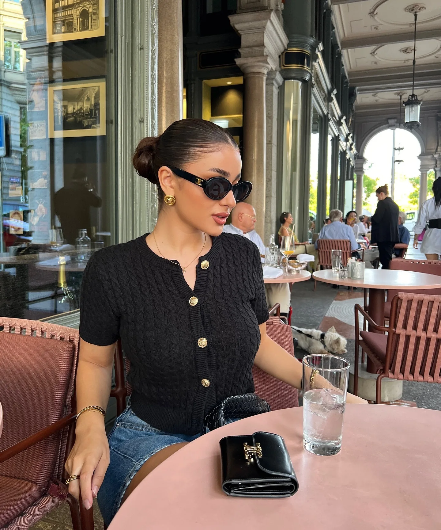 Patchwork Ribbed Knit Cardigan For Women Short Sleeve Fashion Slim Twist Solid Commute Autumn Sweater Knitwear Cropped Top