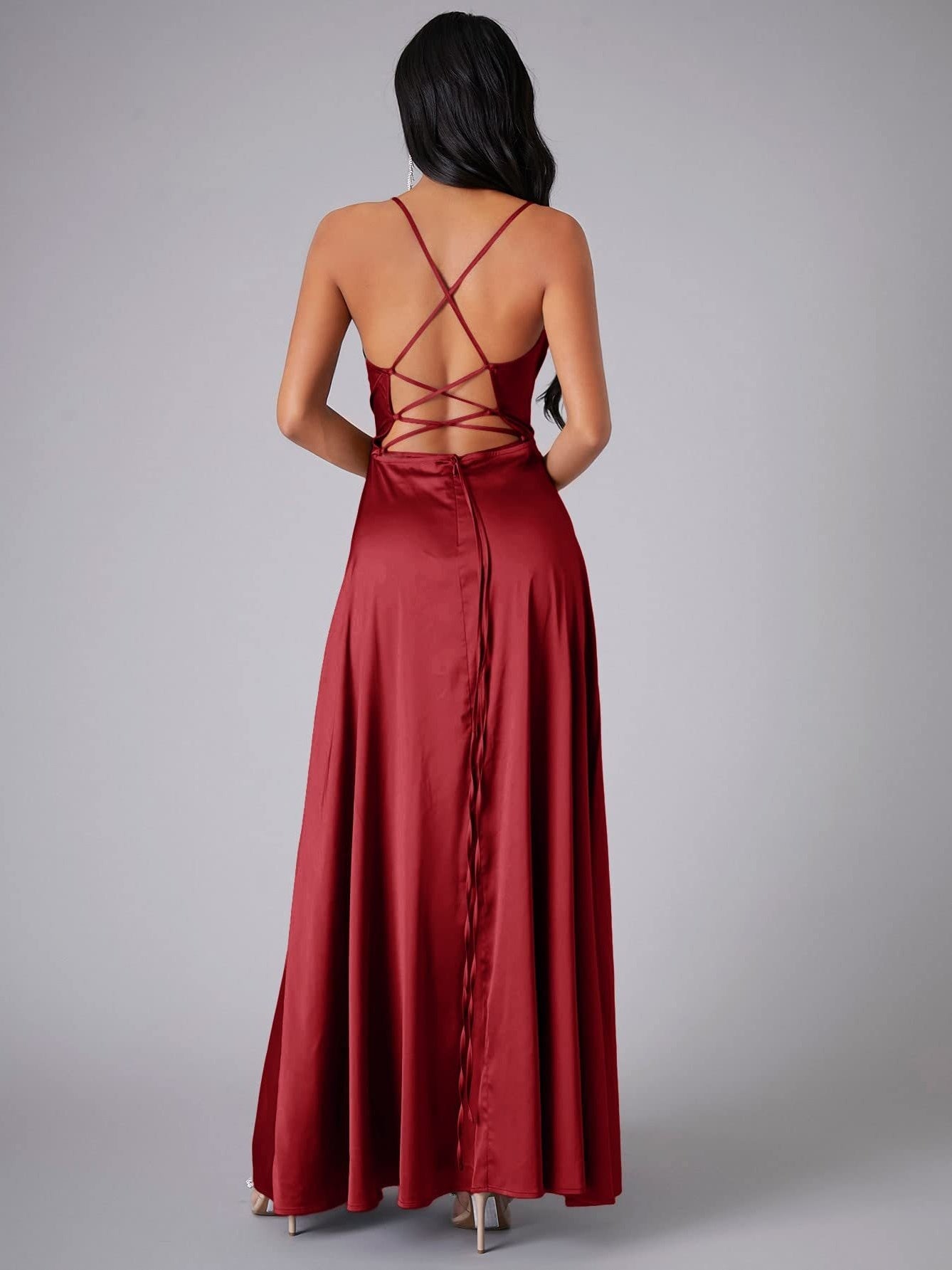 Slimming, Figure-hugging Backless Halter-neck Long Dress