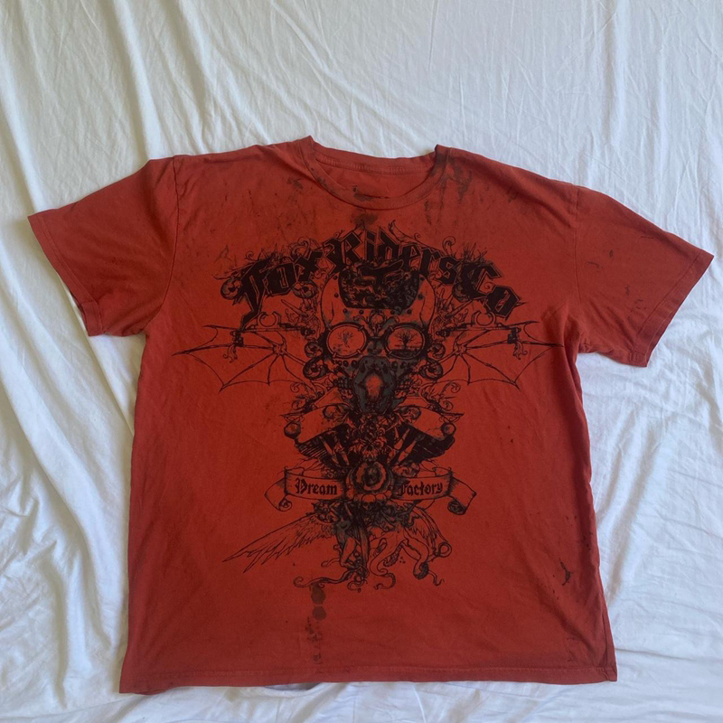 Y2K Grunge Cyber Goth Tee Vintage Skull Graphic Short Sleeve Crop Tops Japanese Kawaii 00s Retro Skater T-shirt Women Streetwear