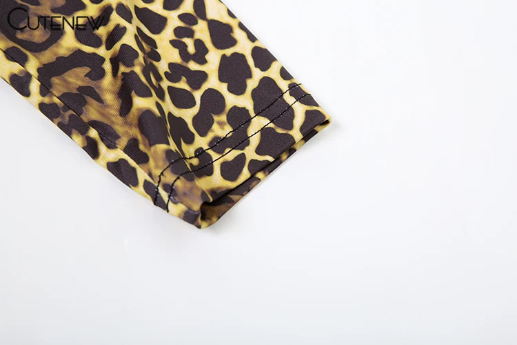 Feather Patchwork Women Tops Warmth New Leopard Printed Full Sleeve Bandage V-neck Slim Crop Tees Female Attactive Wear