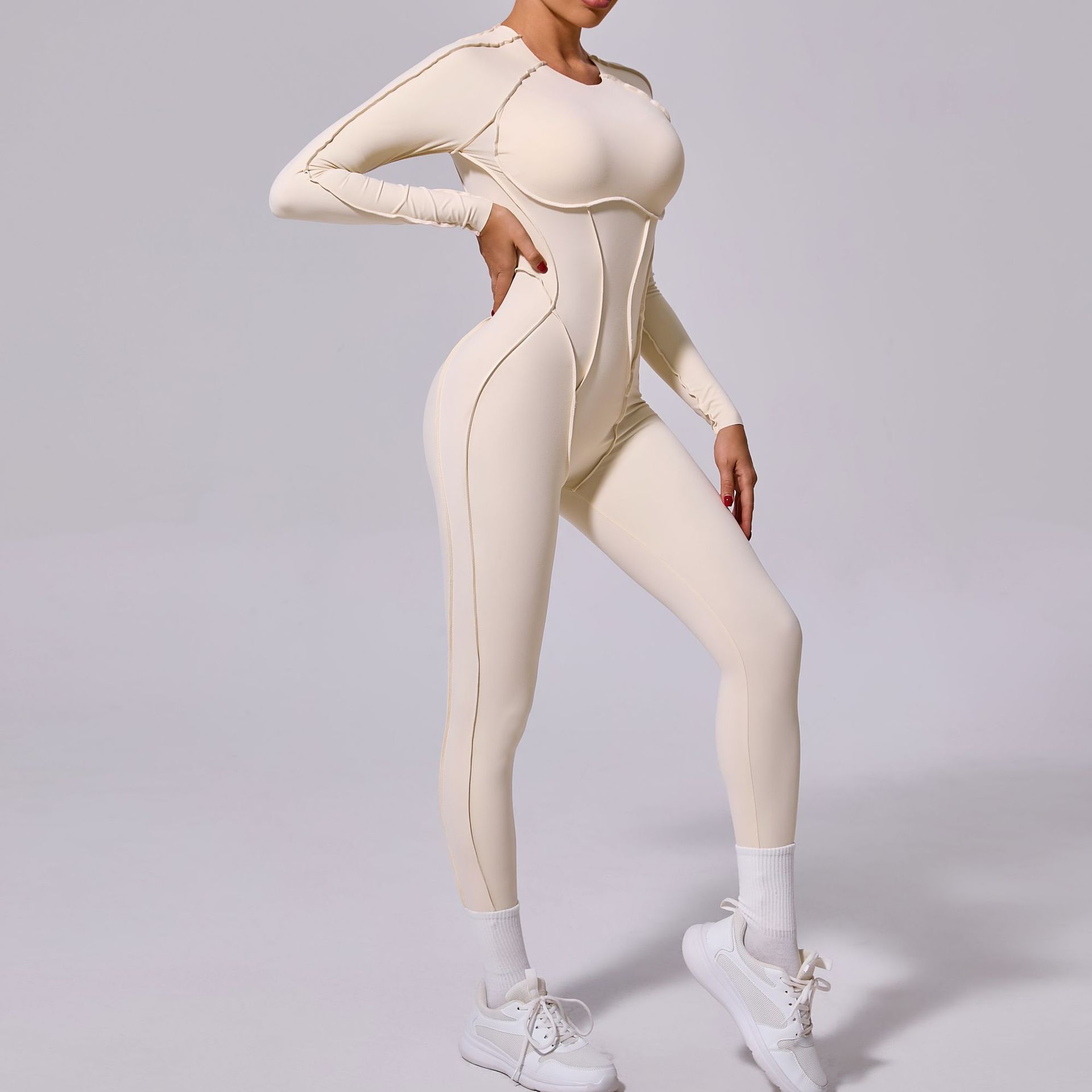 Autumn Sand Winter One Piece Sports Yoga Jumpsuit Backless Tight Long Sleeved Trousers Jumpsuit