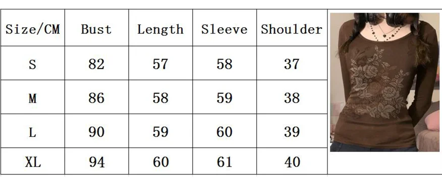 2000s Retro Rhinestone Graphic Print T-shirt Harajuku Grunge Y2K Aesthetics Fairy Crop Top Korean Fashion Vintage Mall Goth Tees