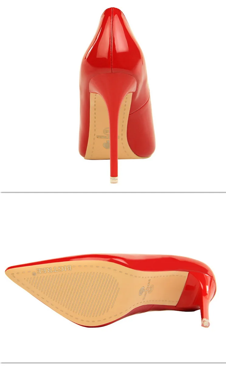 Shoes Patent Leather Shoes Woman Pumps High Heels Stiletto Heels 10.5 Cm Red Wedding Shoes Bridal Shoes Women Heels
