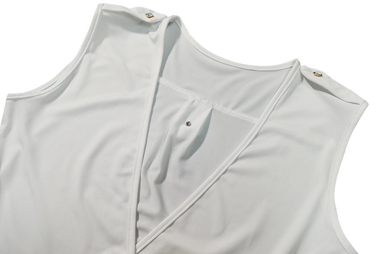 Summer High Waist Solid Color Casual Women Clothing V Neck Sleeveless Sexy Slim Fit Bodysuit