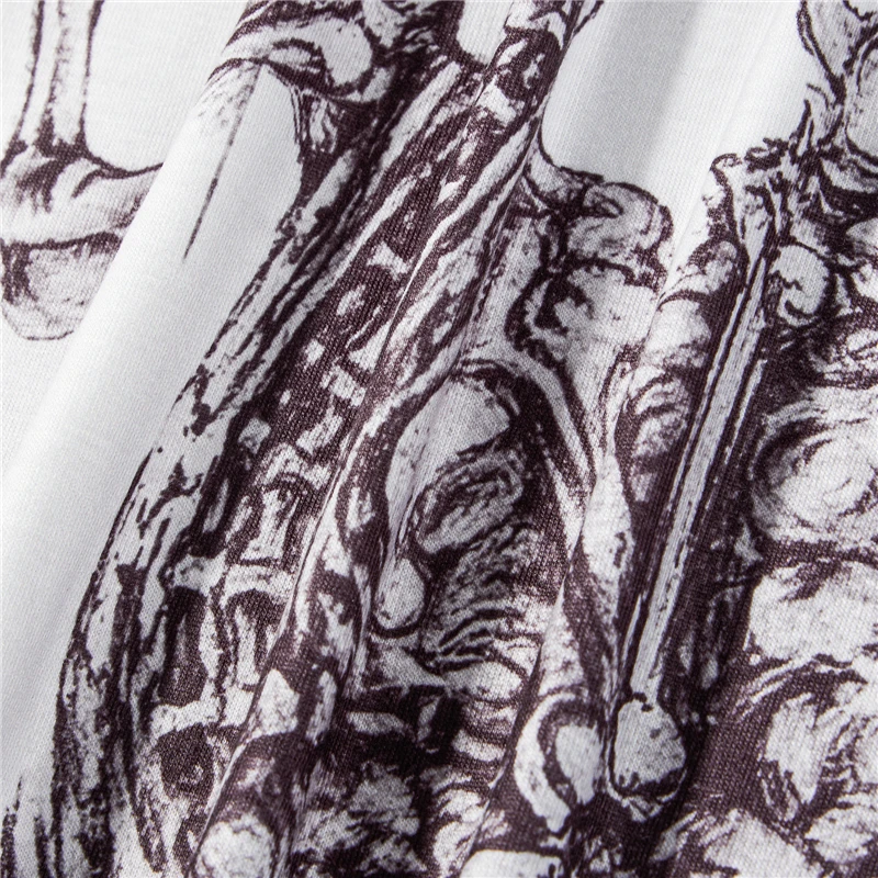 Goth Skull T Shirt 2000s Aesthetic Women Grunge Fairy Core Off Shoulder Short Sleeve Tops Graphic Tee y2k Streetwear