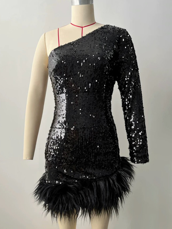 Birthday Party Dresse One Shoulder Semi Formal Mini Dress 2026