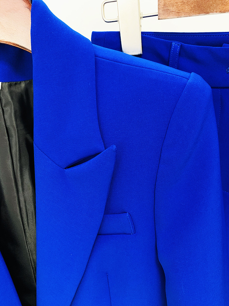 Star Business Wear One Button Cloth Cover Mid Length Suit Bell Bottom Pants Suit Two Piece Suit