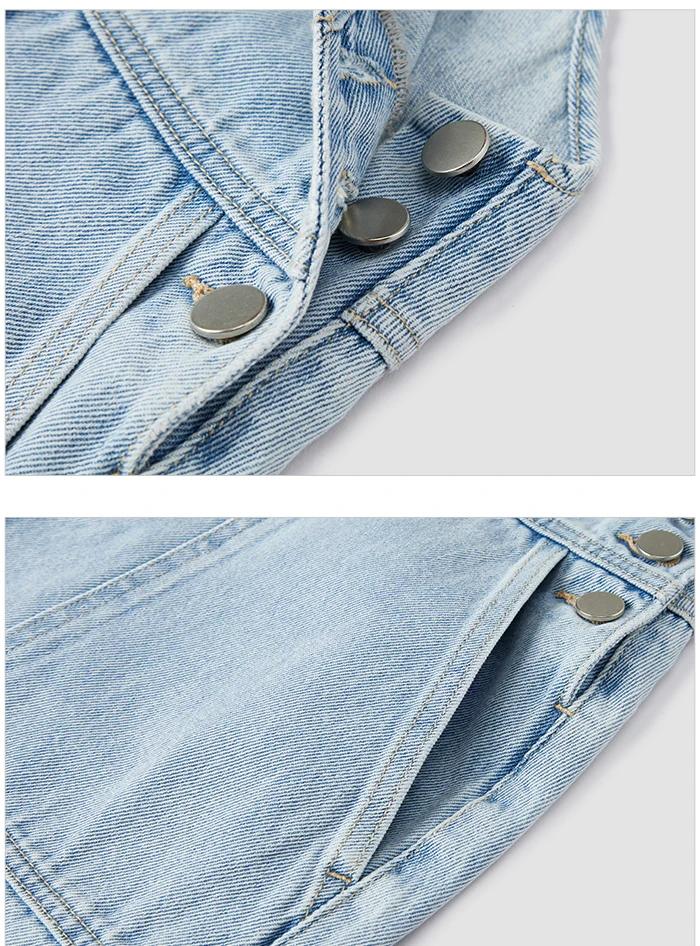 Denim Suspender Dress Women Summer New High-Rise Retro Playful Short Dress