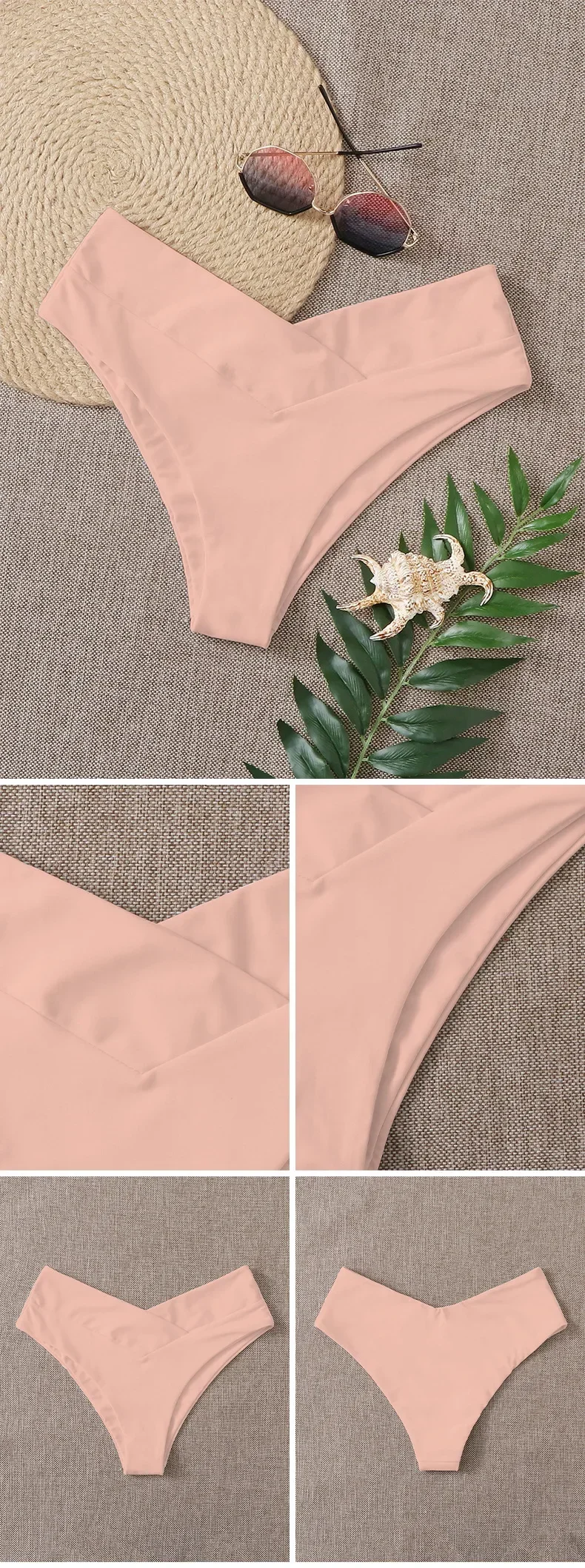 Fashion Women Solid Bikini Thong Underwear Swimsuit Swimwear Trunks Women Bikini Swim Thong Bottoms V Swimwears
