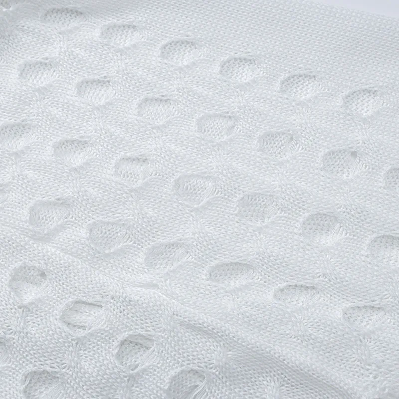 Slim Hollow Out Skirt Suit Knitted For Women Sleeveless Strapless Top Summer New High Waisted Lace Up Split Long Skirt