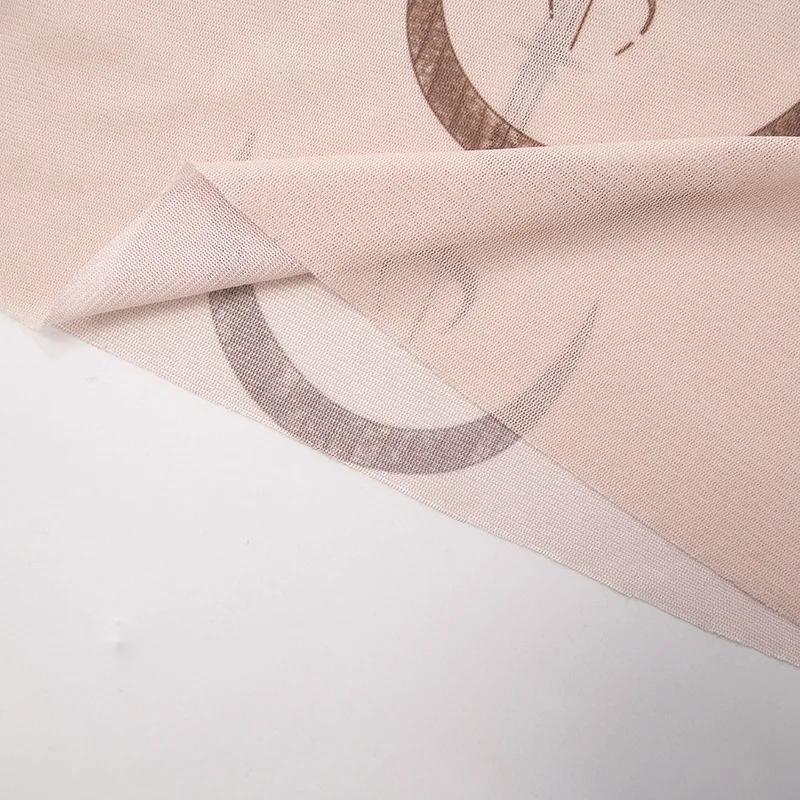 Long Sleeve Mesh Women T Shirt Streetwear Printing Y2k Accessories See Through Vintage Clothes Sexy Fashion Hot Ropa Mujer