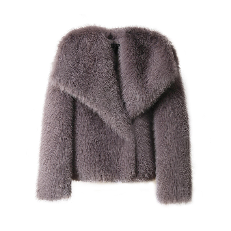 Chic Ins Blogger Brand Fashion Fake Fox Fur Jacket Coat Women Winter Luxury Design Big Collar Fur Coats Cool Girls Overcoat