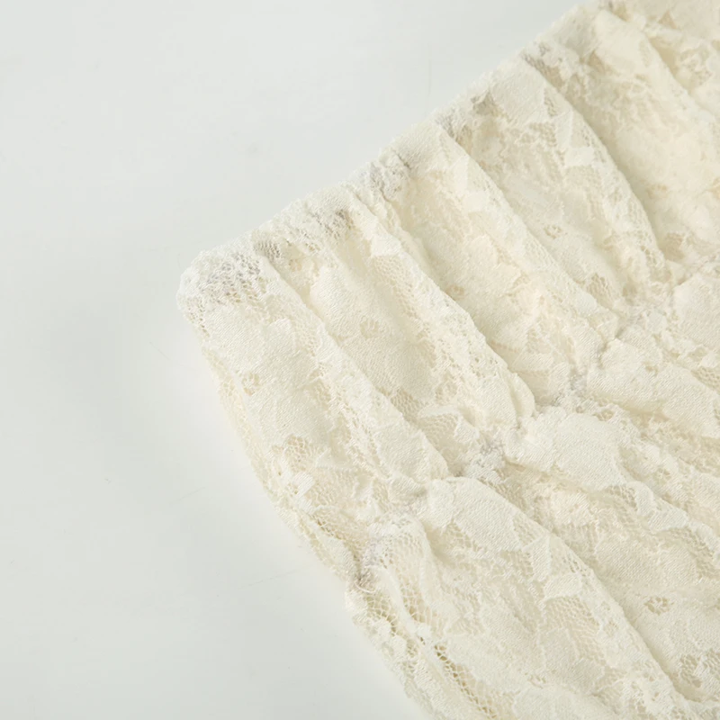 Sweet Cute Balletcore Women Mini Skirts Solid Lace Bow Ruched Cake Skirt Spring Summer Trendy Clothes