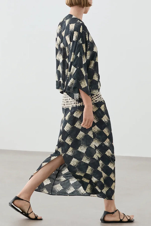 Nomad Diamond Print Kaftan Maxi Dress