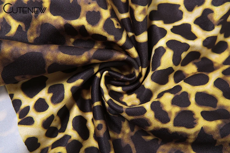 Feather Patchwork Women Tops Warmth New Leopard Printed Full Sleeve Bandage V-neck Slim Crop Tees Female Attactive Wear