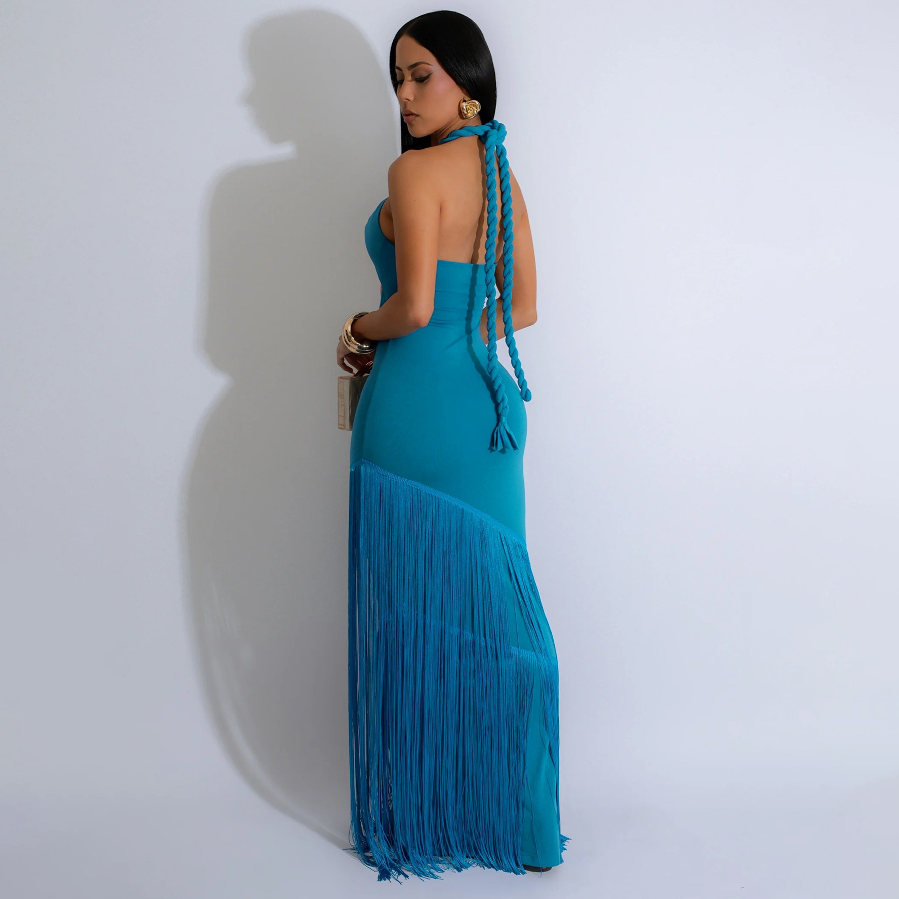 Sources Women Clothing Summer Popular Dress Tassel Stitching Tube Top Bandage One Piece Dress