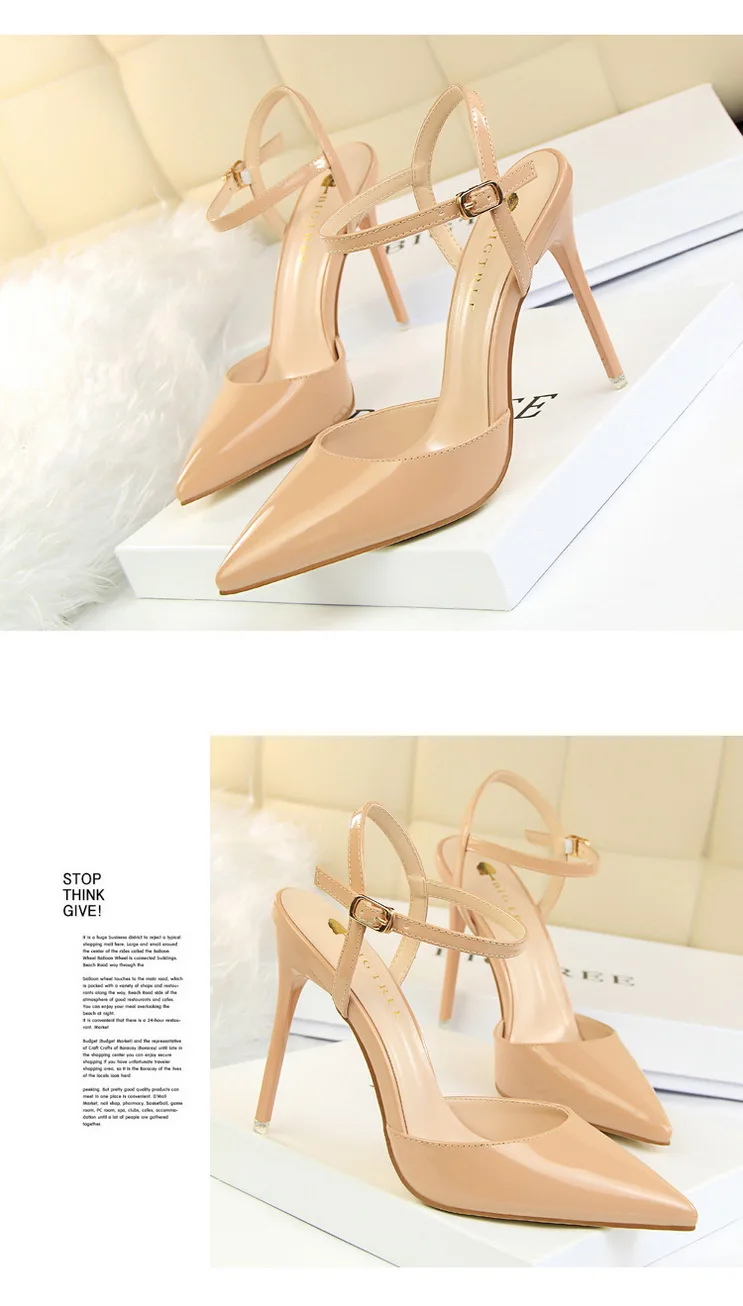 Shoes Fashion High Heels Shoes Patent Leather Woman Pumps Sexy Women Heels Blue Sliver Stiletto Heels Women Sandals