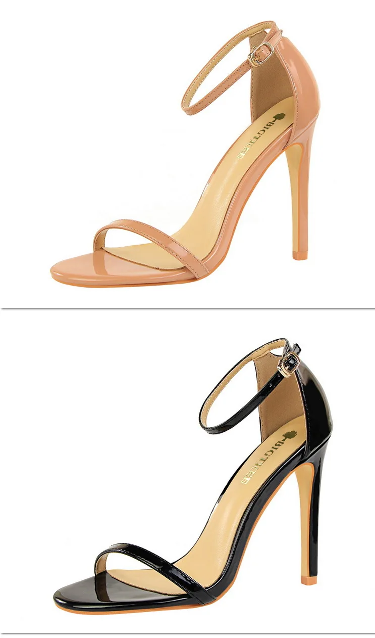 Shoes Super High Heels 11cm Women Shoes Patent Leather Woman Pumps Sexy Women Heels Stiletto Open Toe Ladies Shoes 2021