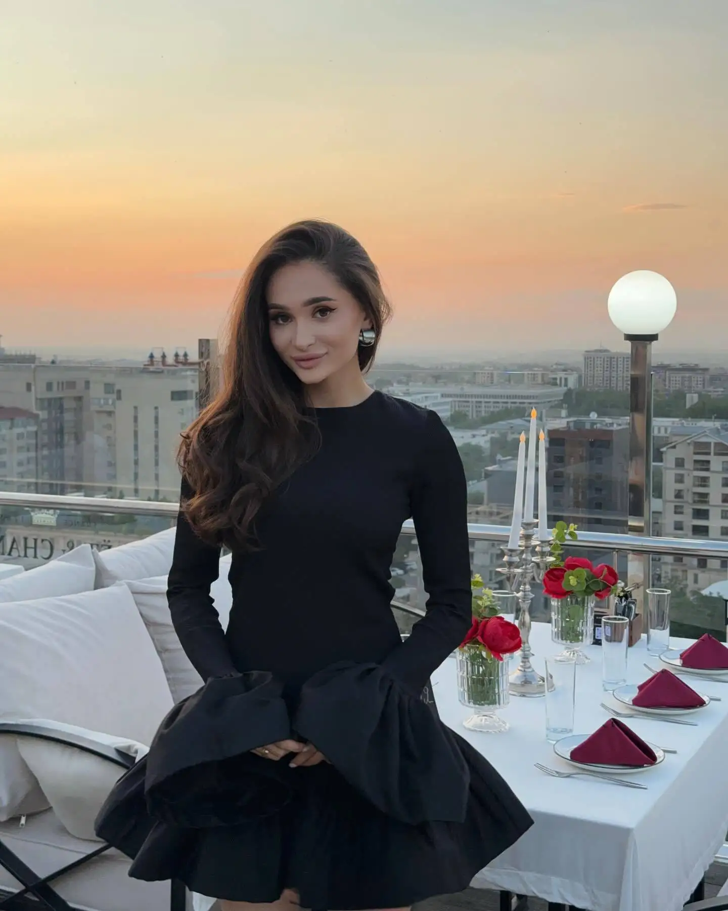 Knitted Mini Dress Female Long Sleeves Gown Flare Sleeves Spliced Autumn Winter Dress A-Line Sweet Bodycon Women Clothes