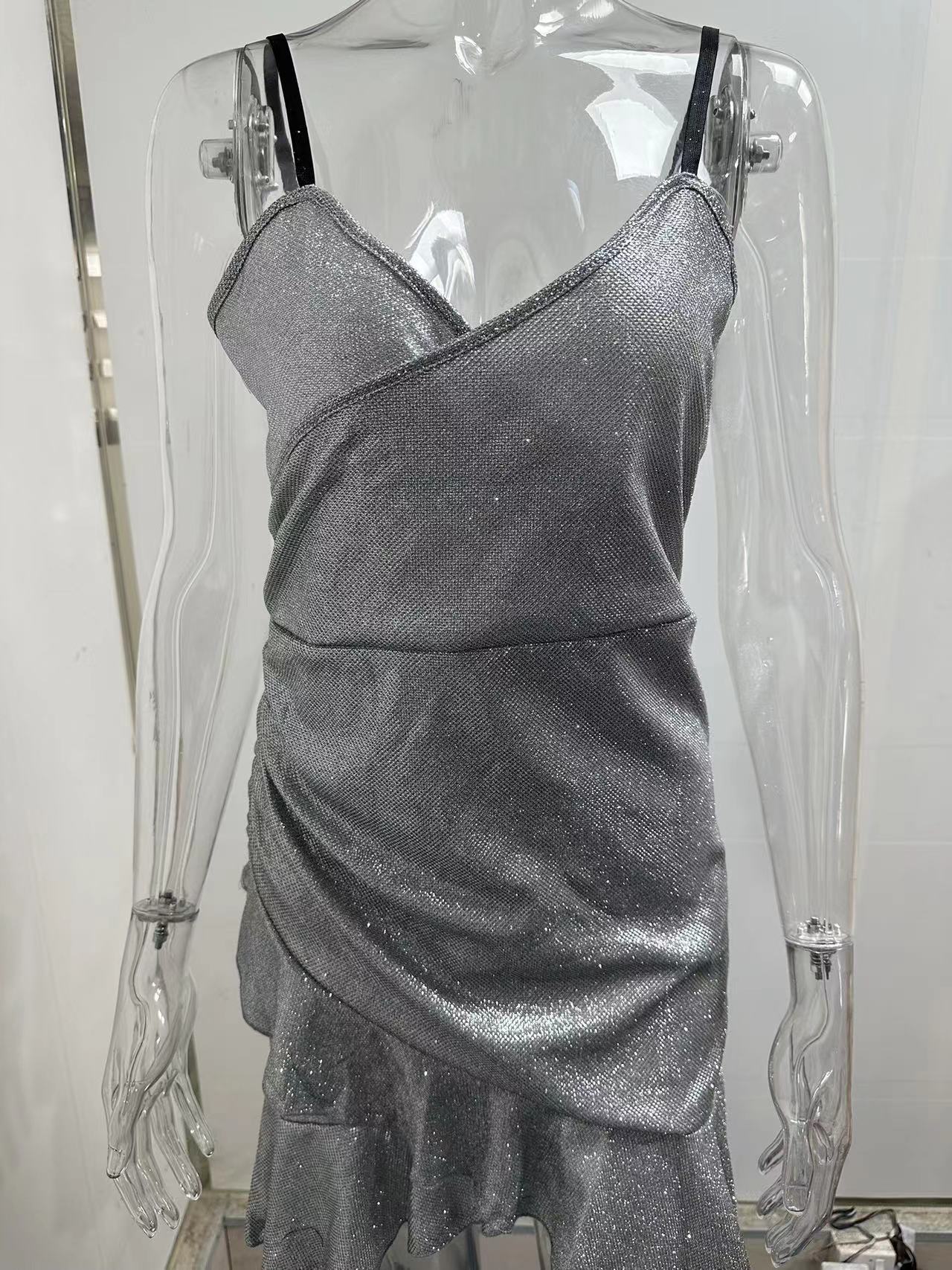 Spring Sexy Women Clothing Elegant Evening Dress High Waist Sleeveless Slim Fit Tube Top Short Dress