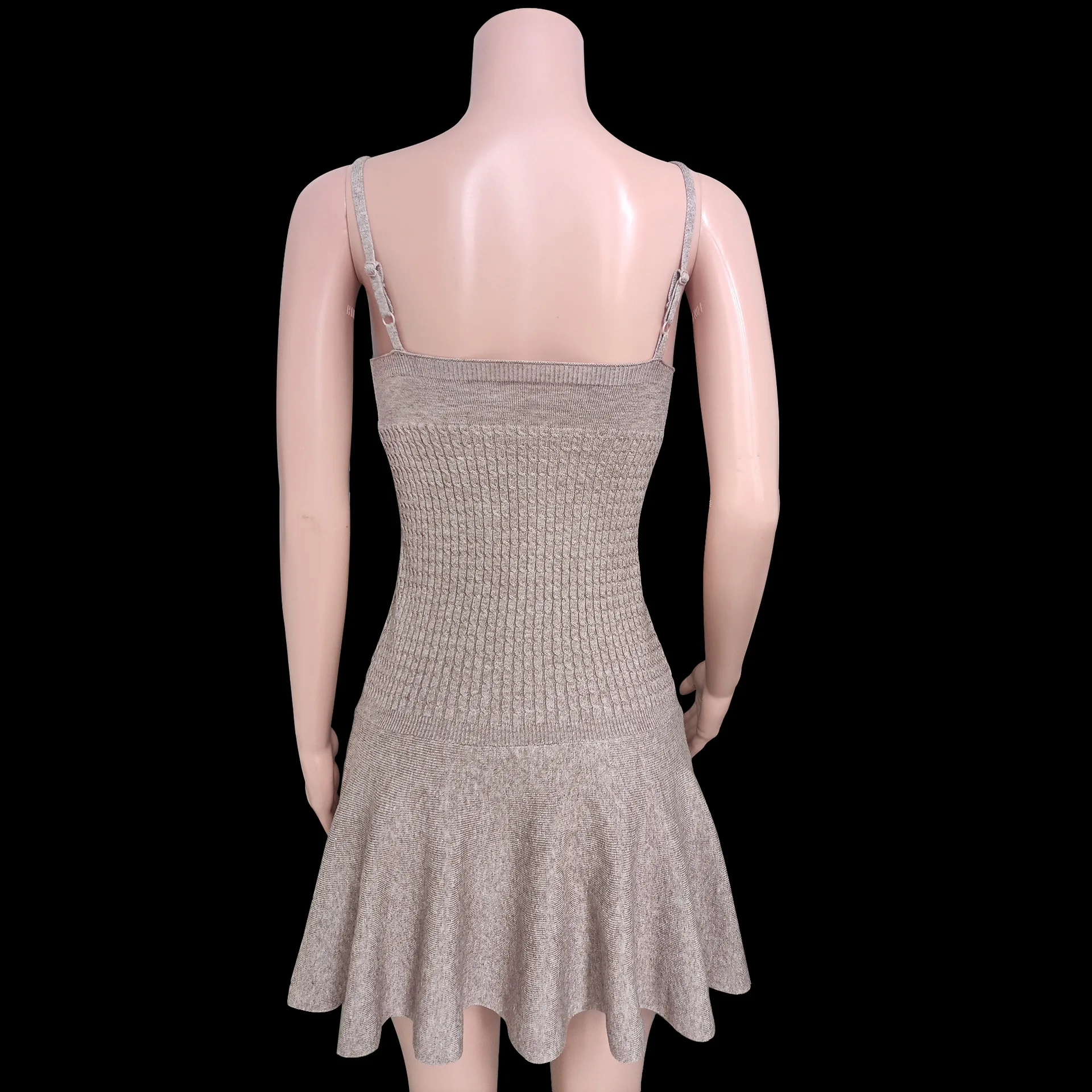 Halter Floral Ribbed Knit Mini Dress For Women Folds Summer Sexy Sleeveless Dress Solid Y2K Female Slim Fit Party Dress