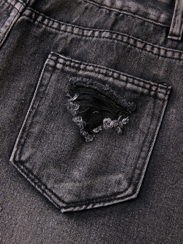 Washed Black Ripped Boyfriend Jeans
