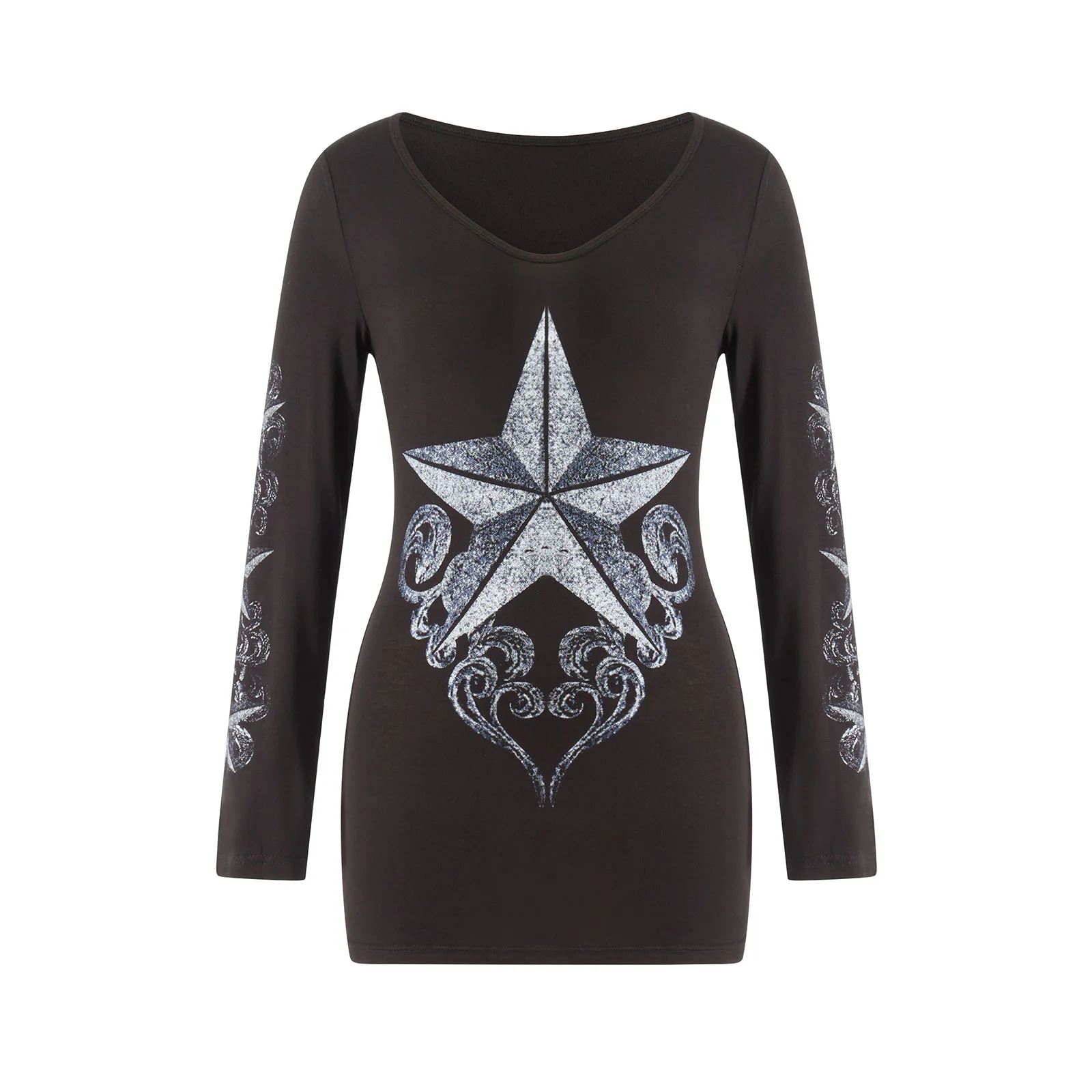 Harajuku Star Graphic Print Mini Dress Vintage E-girl Gothic Dark Academia Mall Goth Bodycon Y2K Aesthetic Retro Grunge Dresses