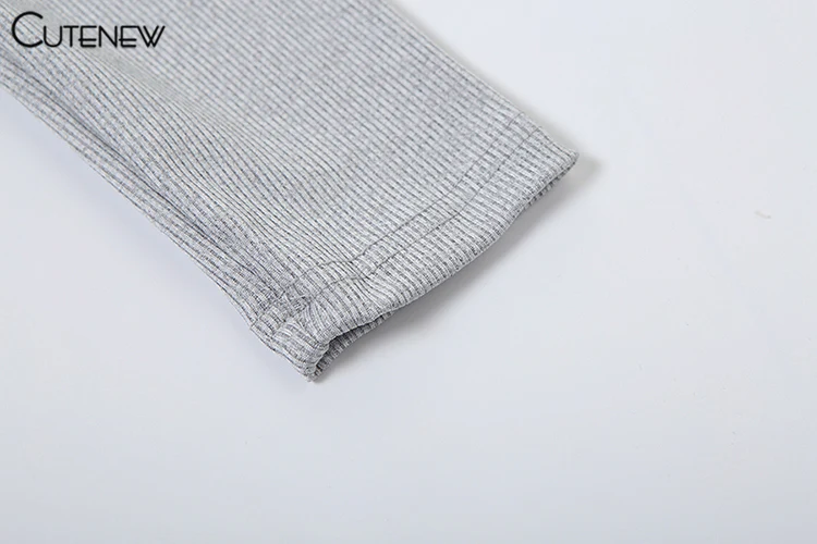 Casual Ribbed Women Playsuits Fashion Solid Autumn Full Sleeve Crew Neck Stretch Slim Rompers Female Gym Track One Piece