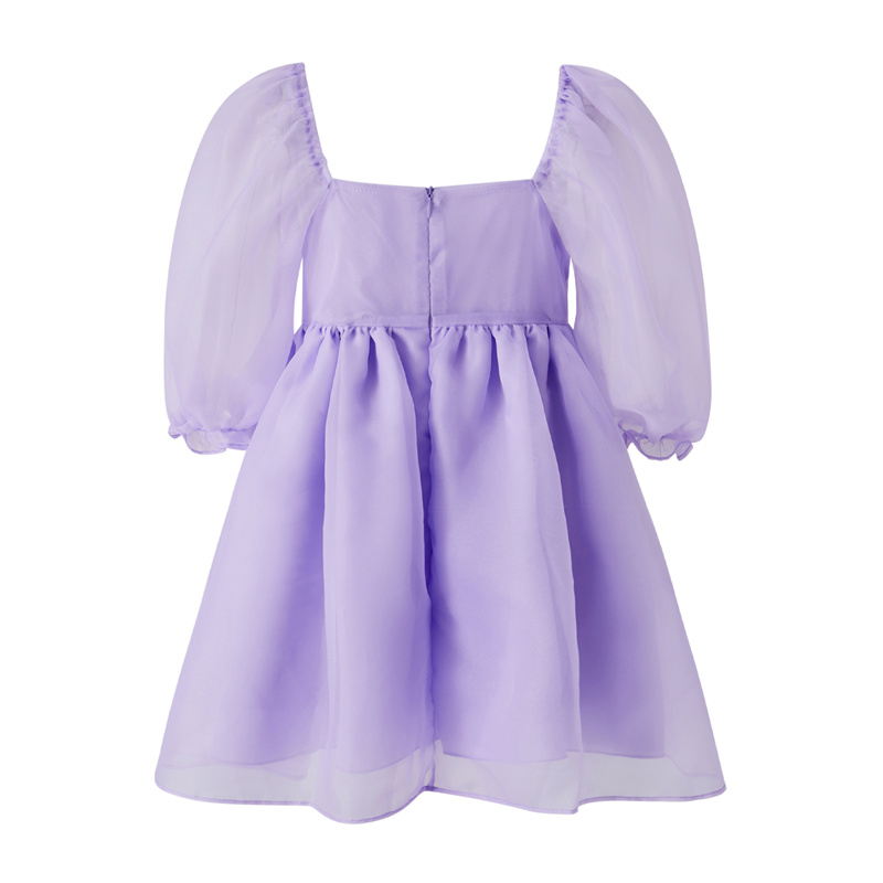 Puffy Dresses for Women y2k Aesthetic Solid Color Square Neck Bubble Sleeve Dress Sweet 2000s Party Dresses Streetwear