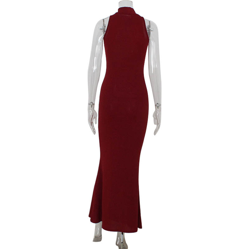 Arrival Sexy Party Red Carpet Dress Elegant Halter Sheath Fishtail Dress