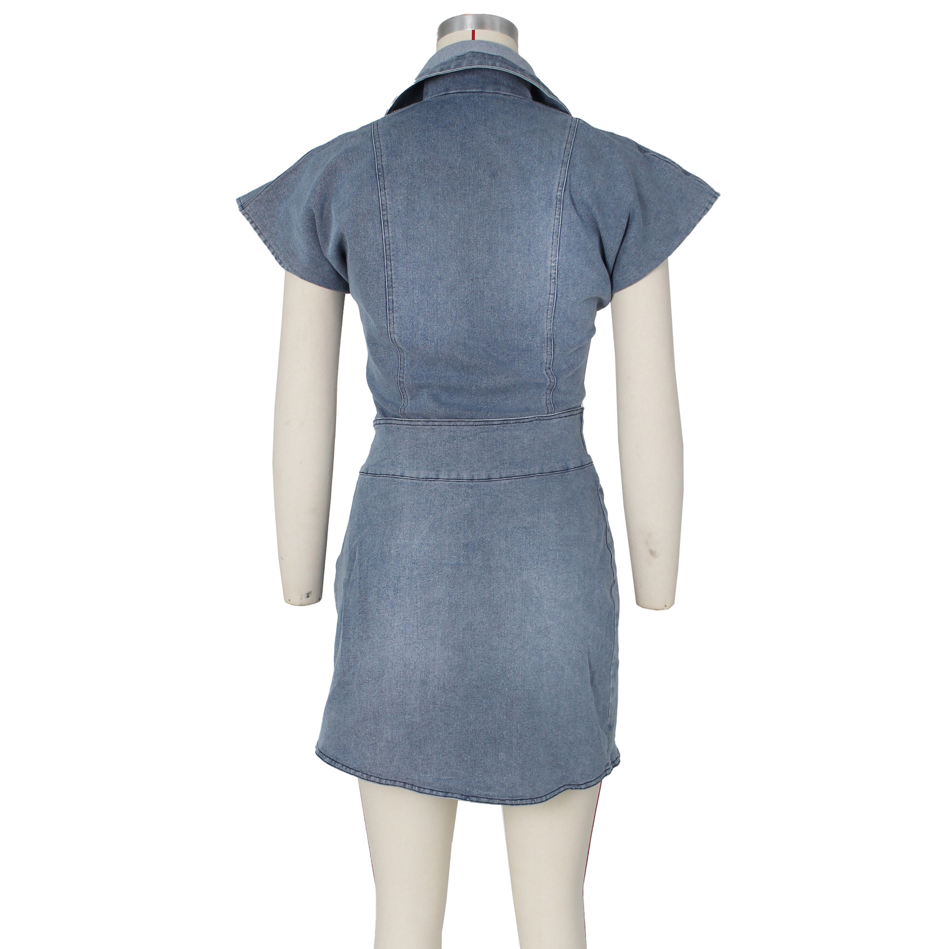 Women Summer Suits Casual Street Sleeveless High Slit Denim Skirt Set