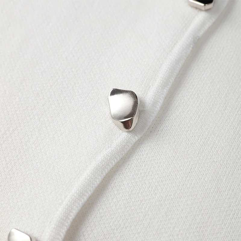 Fashion Knitted Vest Top for Women Short Sleeve V-neck Buttons Loose White Waistcoat Cardigan Female Autumn New in Outwears