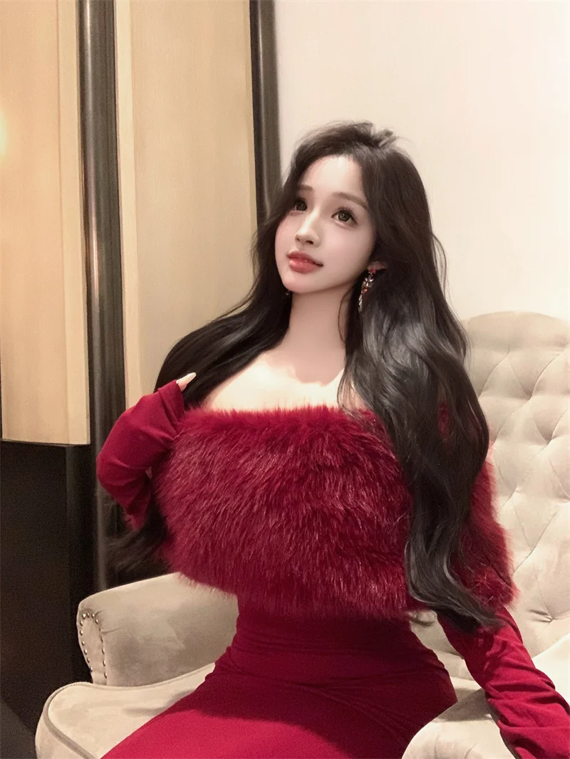 Fashion New Women Elegant Bodycon Midi Dress Long Sleeve Slim Solid Chic Vintage Christmas Party Prom Clothes Female Vestidos