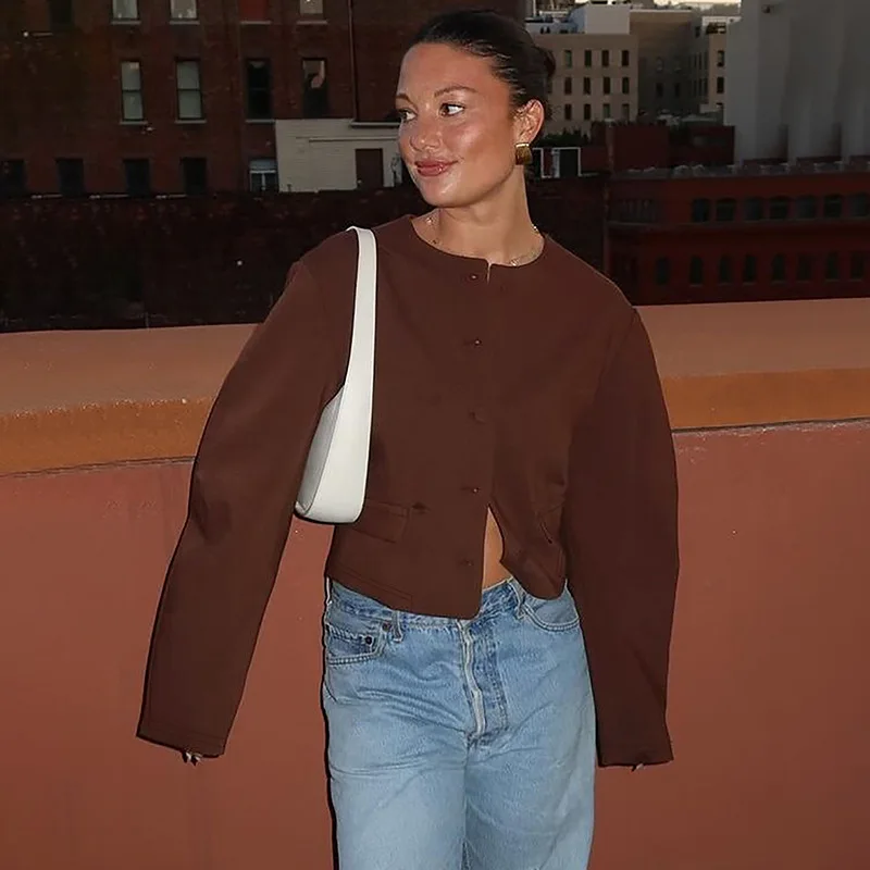 Fashion Cardigan Skirt Two Pieces Set Female Button Long Sleeve Top Slim Solid Mini Skirt Chic Matching Set Autumn Casual