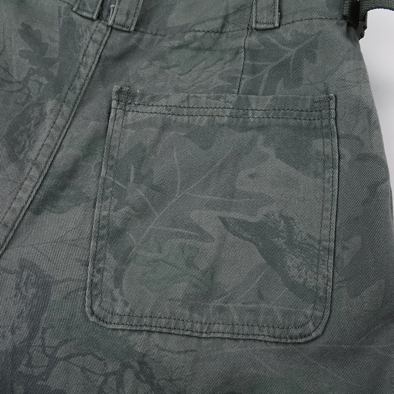 Print Camouflage Cargo Jeans Women Pockets Mid Waist Vintage Preppy Hippie Straight Denim Pants