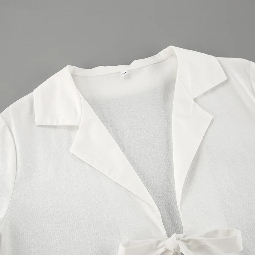 Fashion White Cotton Linen Hollow Out Lace Up Top And Short Pants Suit Women's Loose Top Casual Splice Sets Lady Summer