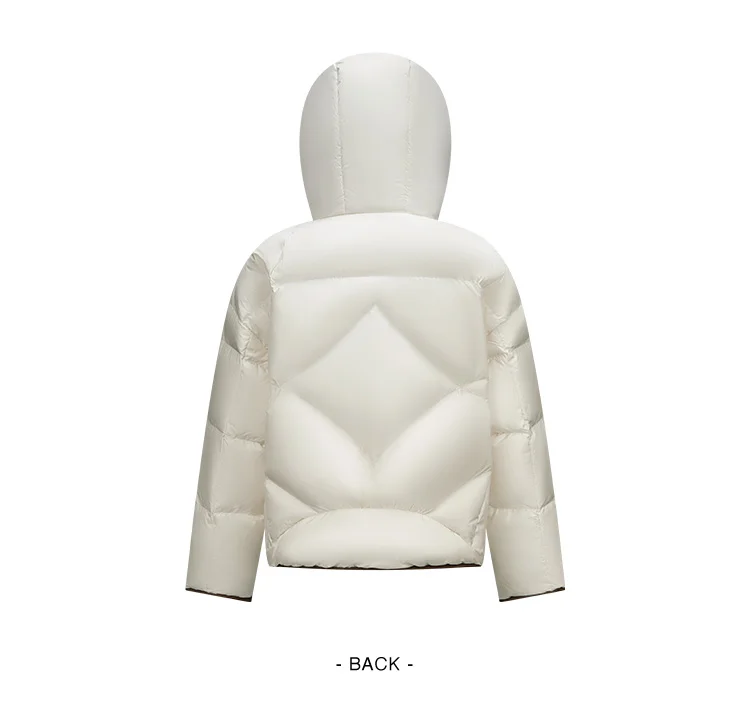 Down Jacket Women Loose Contrasting Colors New Winter Hooded Puffer Jacket Trendy Personality Fashionable