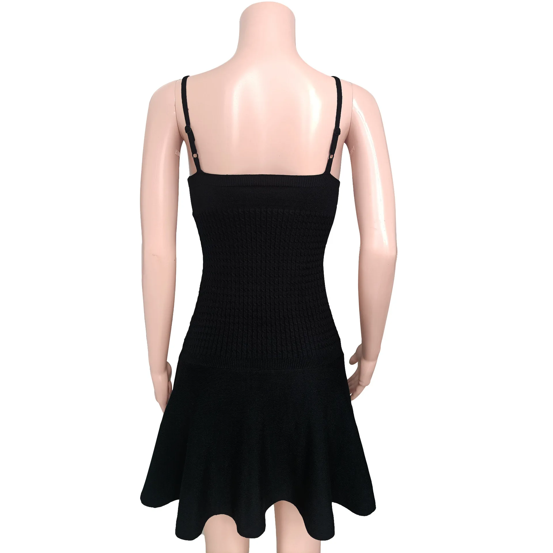 Halter Floral Ribbed Knit Mini Dress For Women Folds Summer Sexy Sleeveless Dress Solid Y2K Female Slim Fit Party Dress