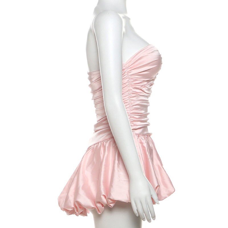 Women Clothing Summer Collection Graceful Fashionable Sexy Tube Top Backless Bud Dress