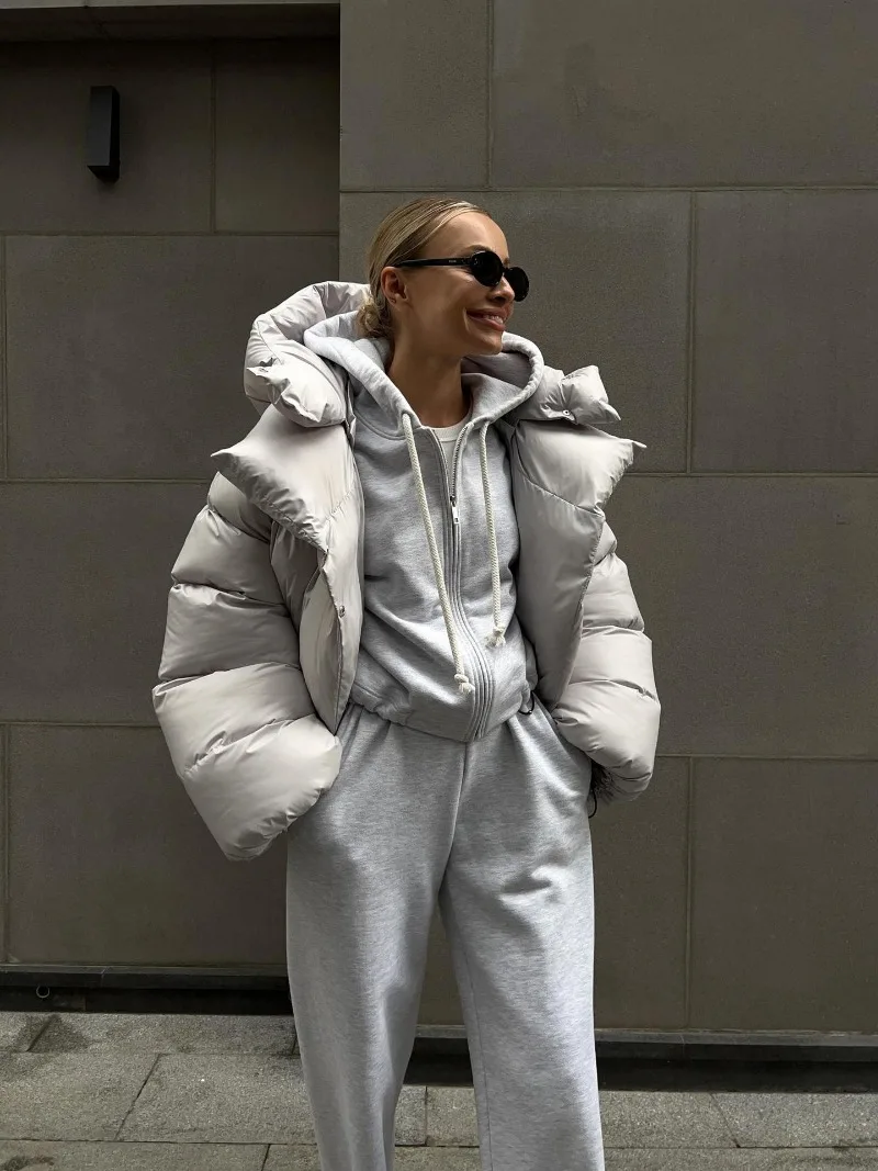 Thick Parkas Long Sleeve Top Women Autumn Winter Warm Coat Women's Street Fashion Hoodies Woman Cotton-padded Jacket 2025
