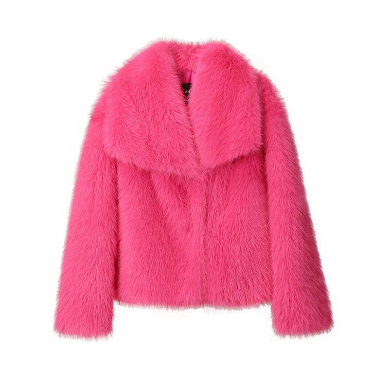 Chic Ins Blogger Brand Fashion Fake Fox Fur Jacket Coat Women Winter Luxury Design Big Collar Fur Coats Cool Girls Overcoat