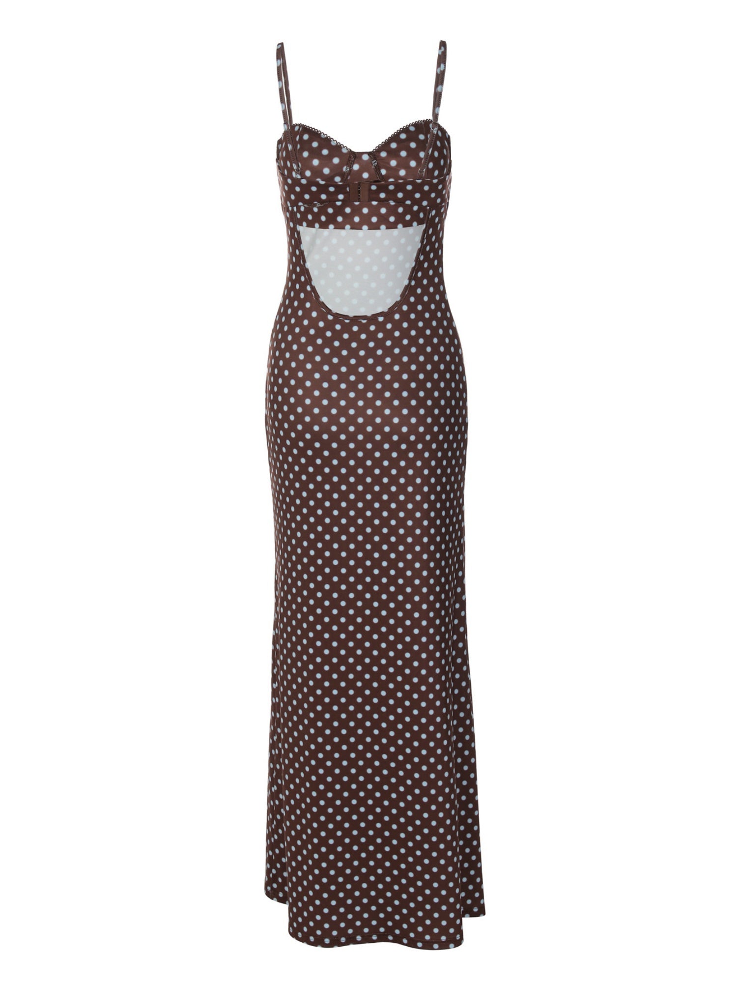 Polka Dots Camisoles Backless Maxi Dresses