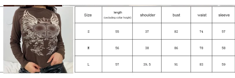 2000s Retro Rhinestone Graphic Print T-shirt Harajuku Grunge Y2K Aesthetics Fairy Crop Top Korean Fashion Vintage Mall Goth Tees