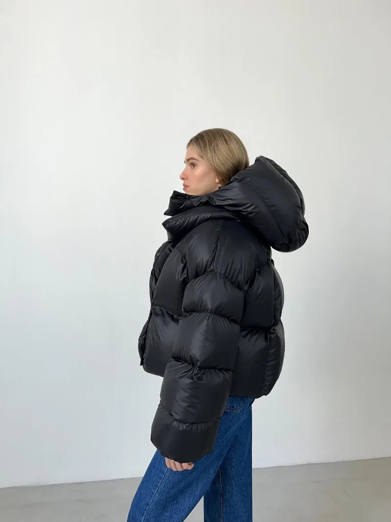 Thick Parkas Long Sleeve Top Women Autumn Winter Warm Coat Women's Street Fashion Hoodies Woman Cotton-padded Jacket 2025