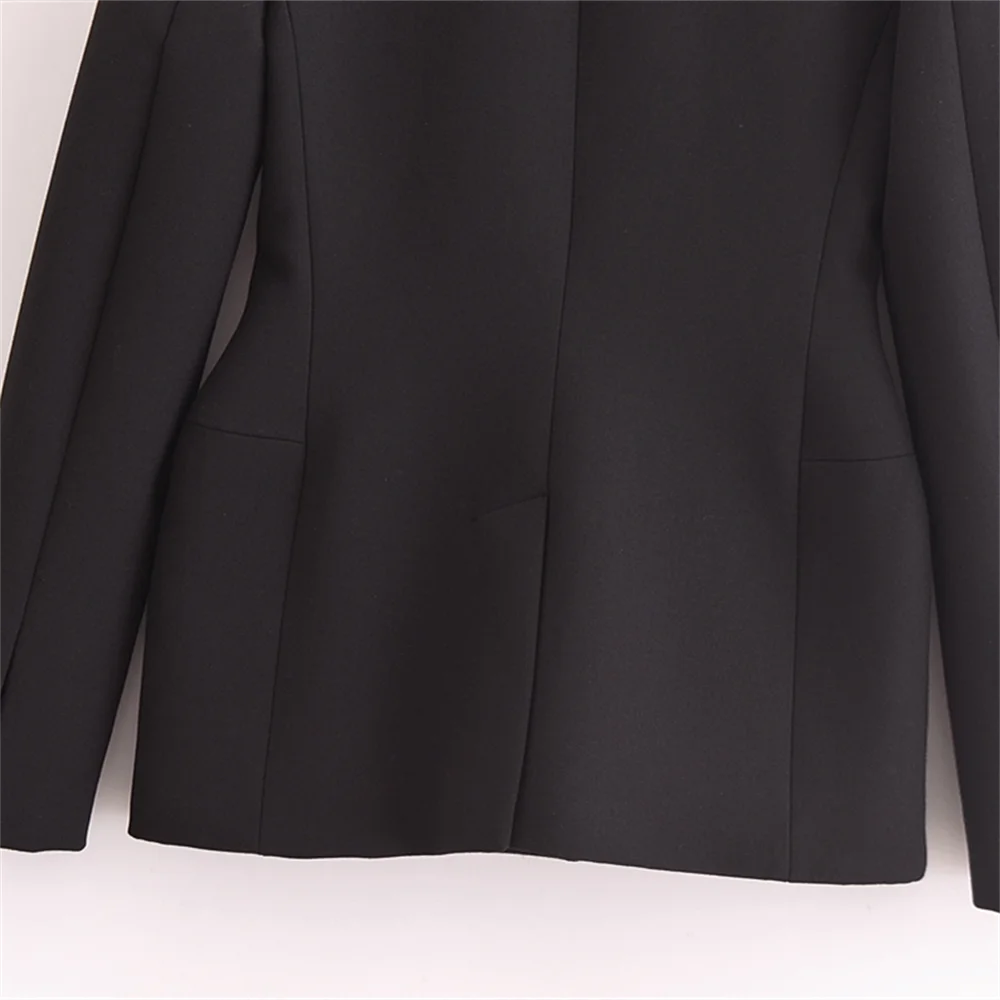 autumn new women's clothing style slim fit loose versatile shoulder pad lapel simple suit jacket