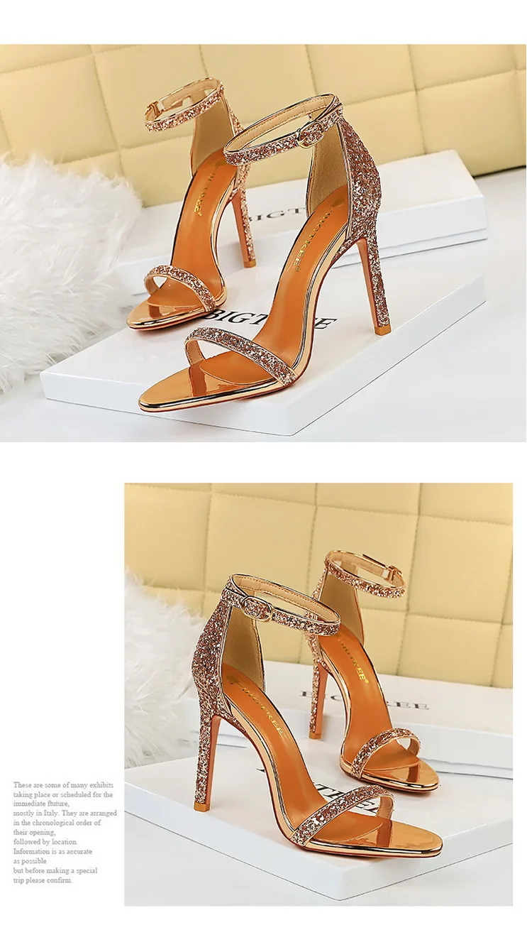 Shoes Sexy High Heels Women Pumps Sparkle Sequins Stiletto Heels 10 Cm Party Shoes Women Heels Summer Women Sandals New