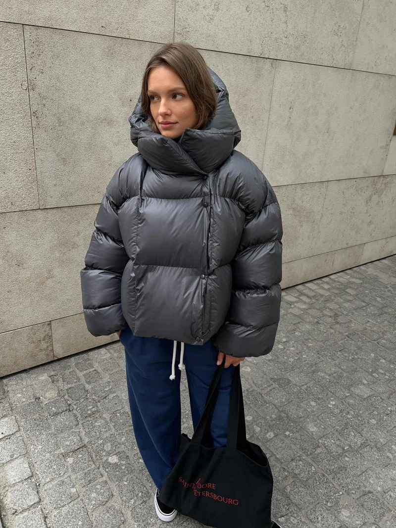 Thick Parkas Long Sleeve Top Women Autumn Winter Warm Coat Women's Street Fashion Hoodies Woman Cotton-padded Jacket 2025