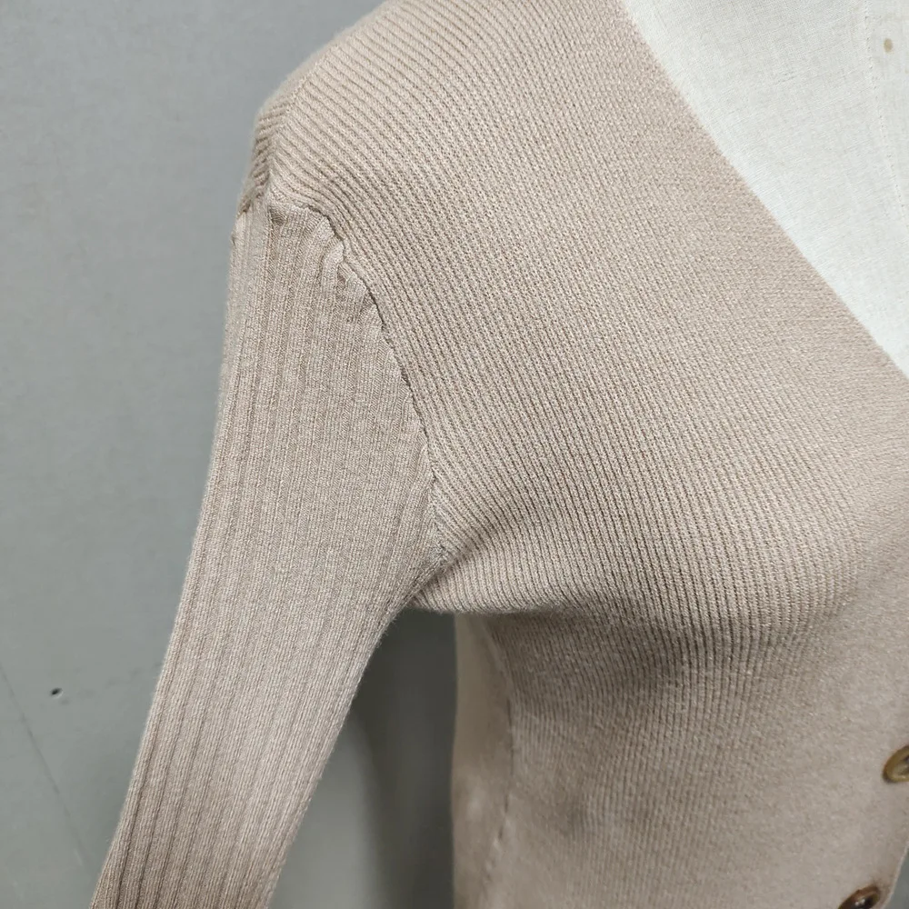 Spring New Knitted Sweater Dress V Neck Long Sleeve Bodycon Midi Dress Cardigan Knitwear Ladies Casual White Dresses 2025